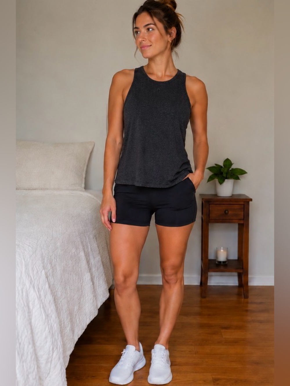 ATHLETA Charcoal Grey Athletic Tank Top Size SP
